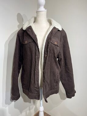 Brooklyn Cloth Dark Brown Corduroy Teddy-Lined Jacket with Cream Sherpa